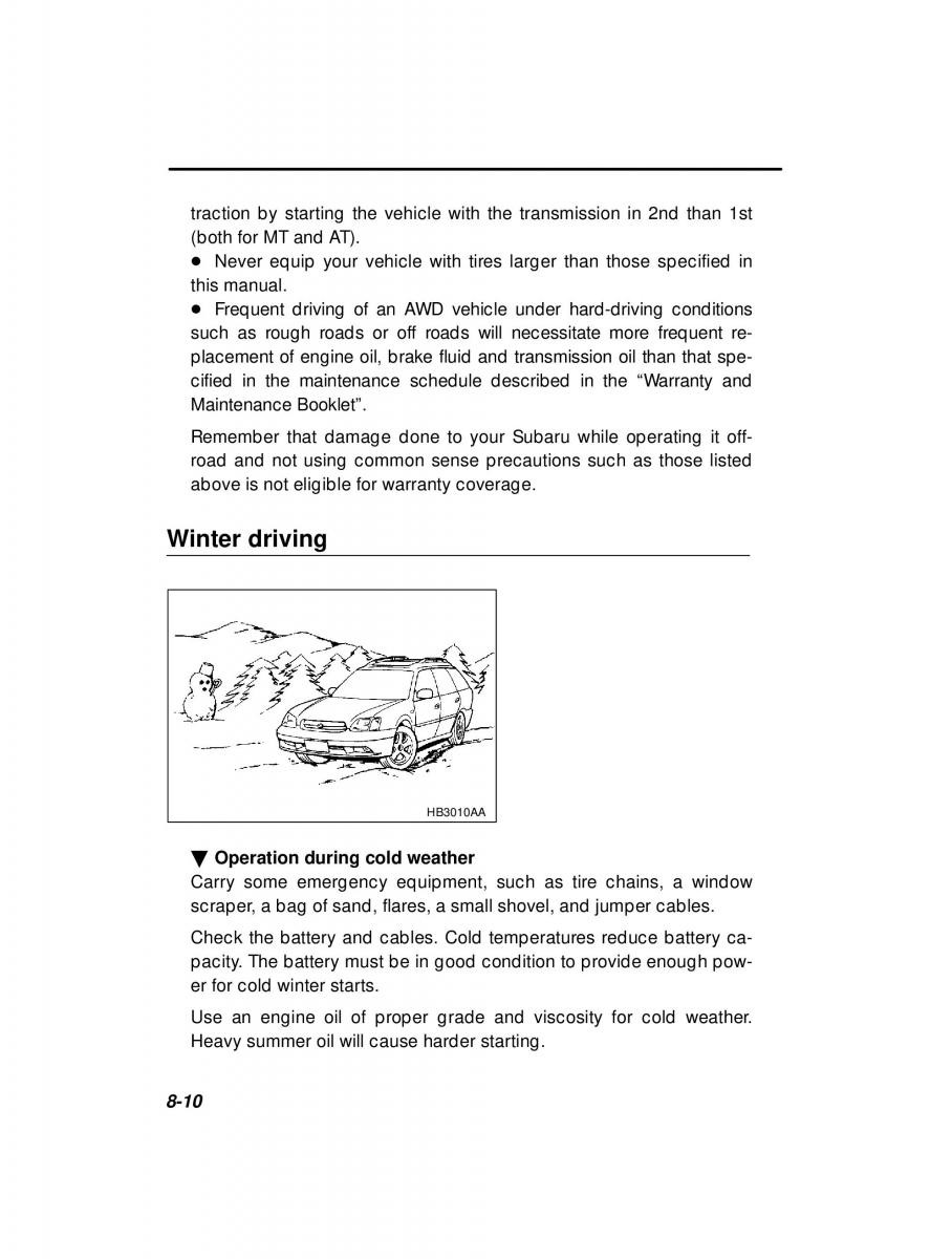 manual  Subaru Outback Legacy owners manual / page 276