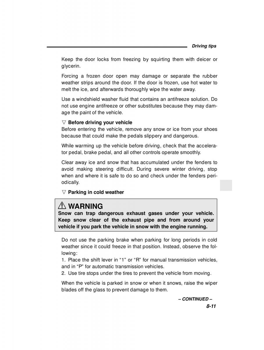 manual  Subaru Outback Legacy owners manual / page 277