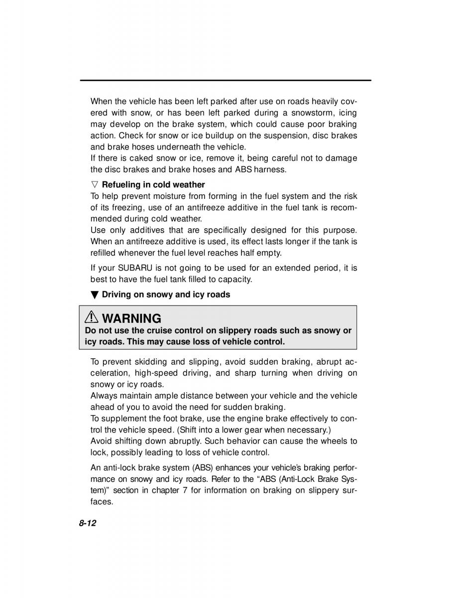 manual  Subaru Outback Legacy owners manual / page 278