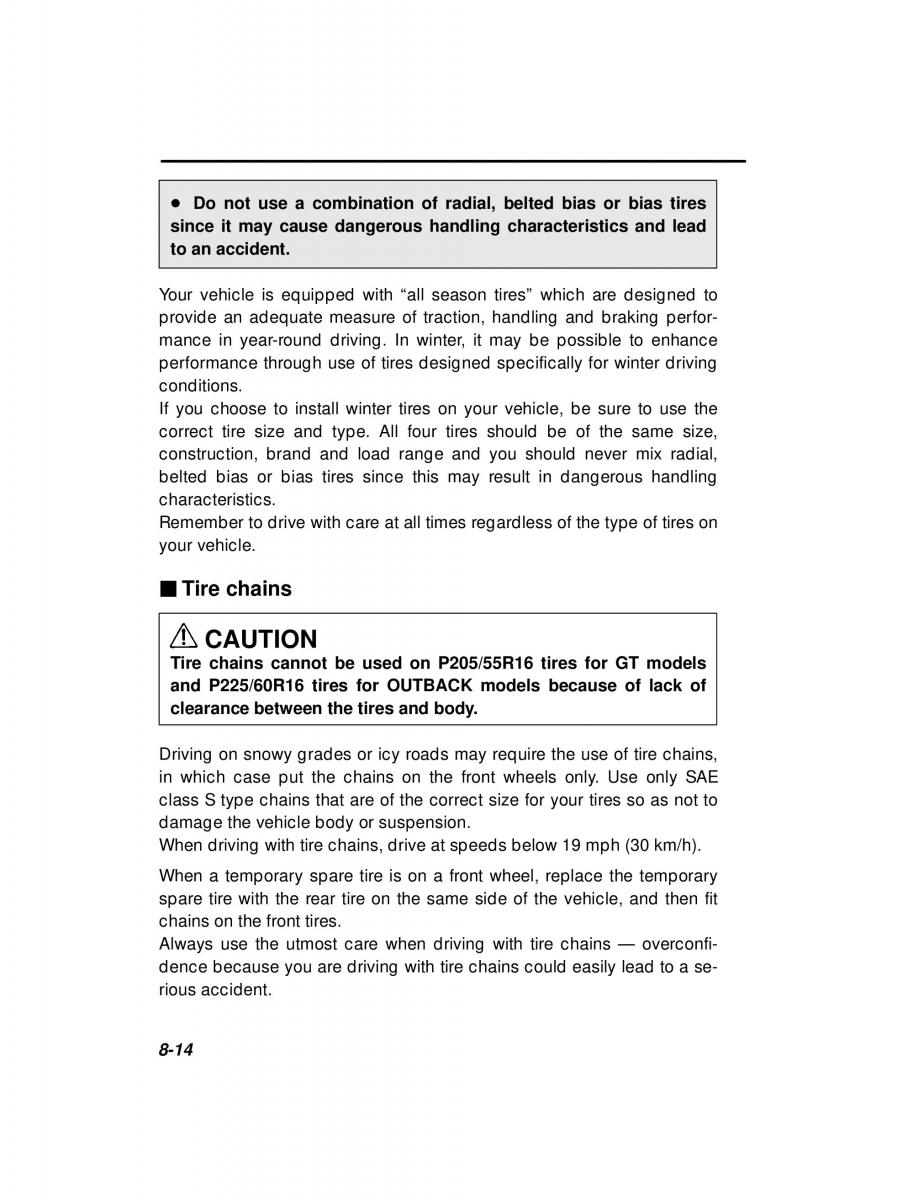 manual  Subaru Outback Legacy owners manual / page 280