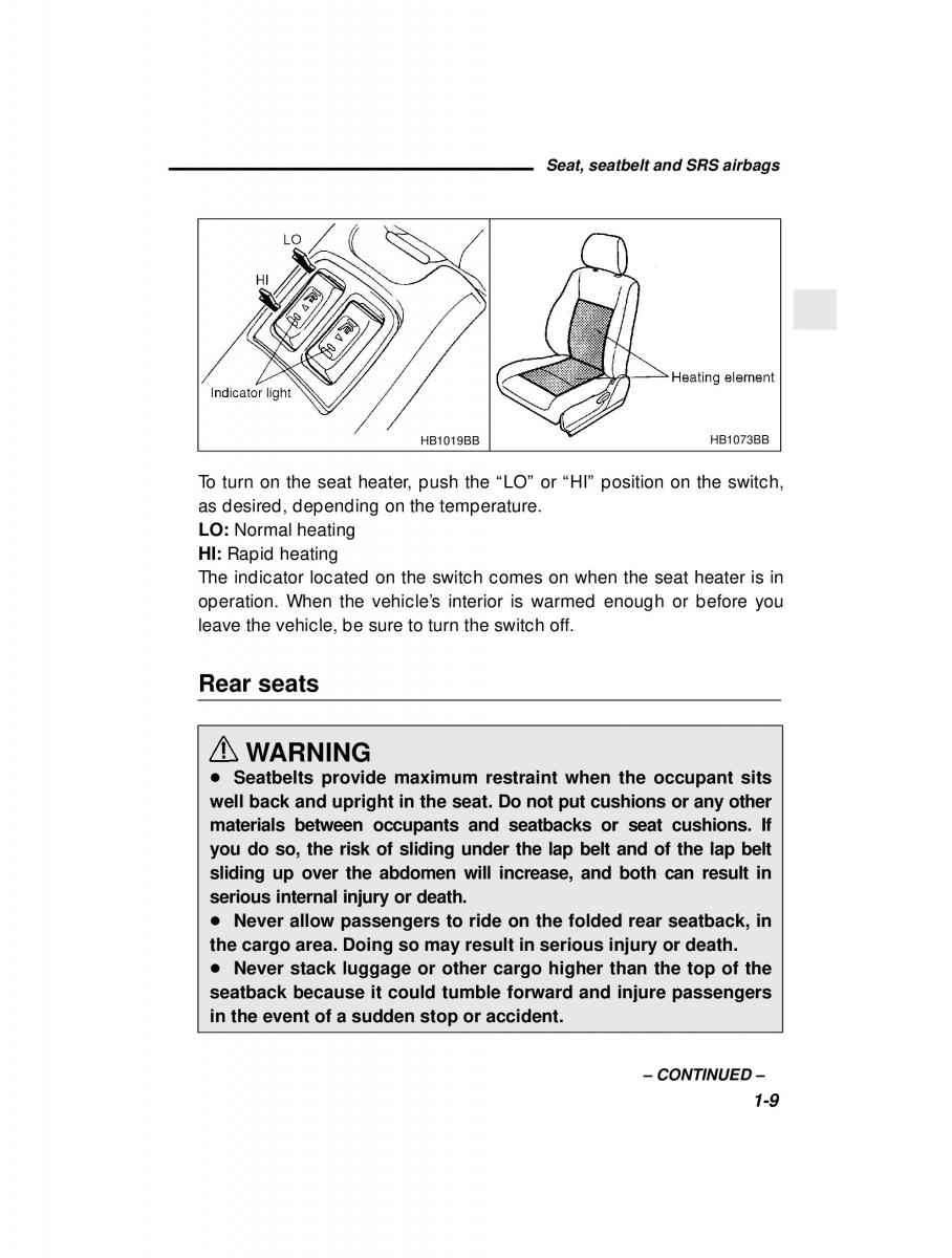 manual  Subaru Outback Legacy owners manual / page 29