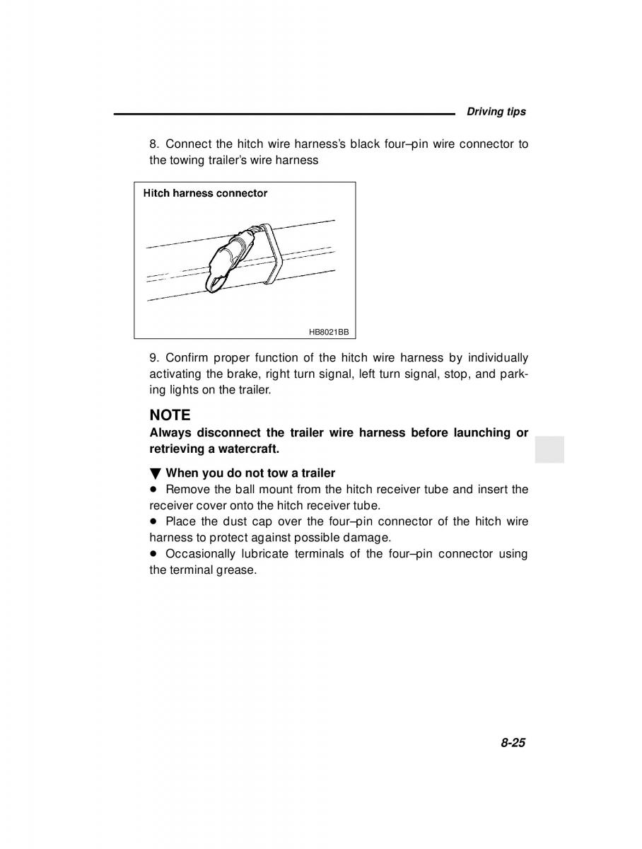 manual  Subaru Outback Legacy owners manual / page 291