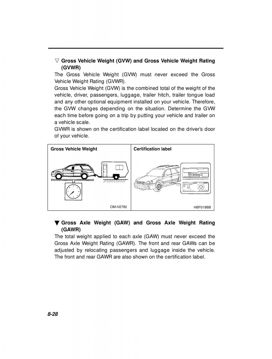 manual  Subaru Outback Legacy owners manual / page 294