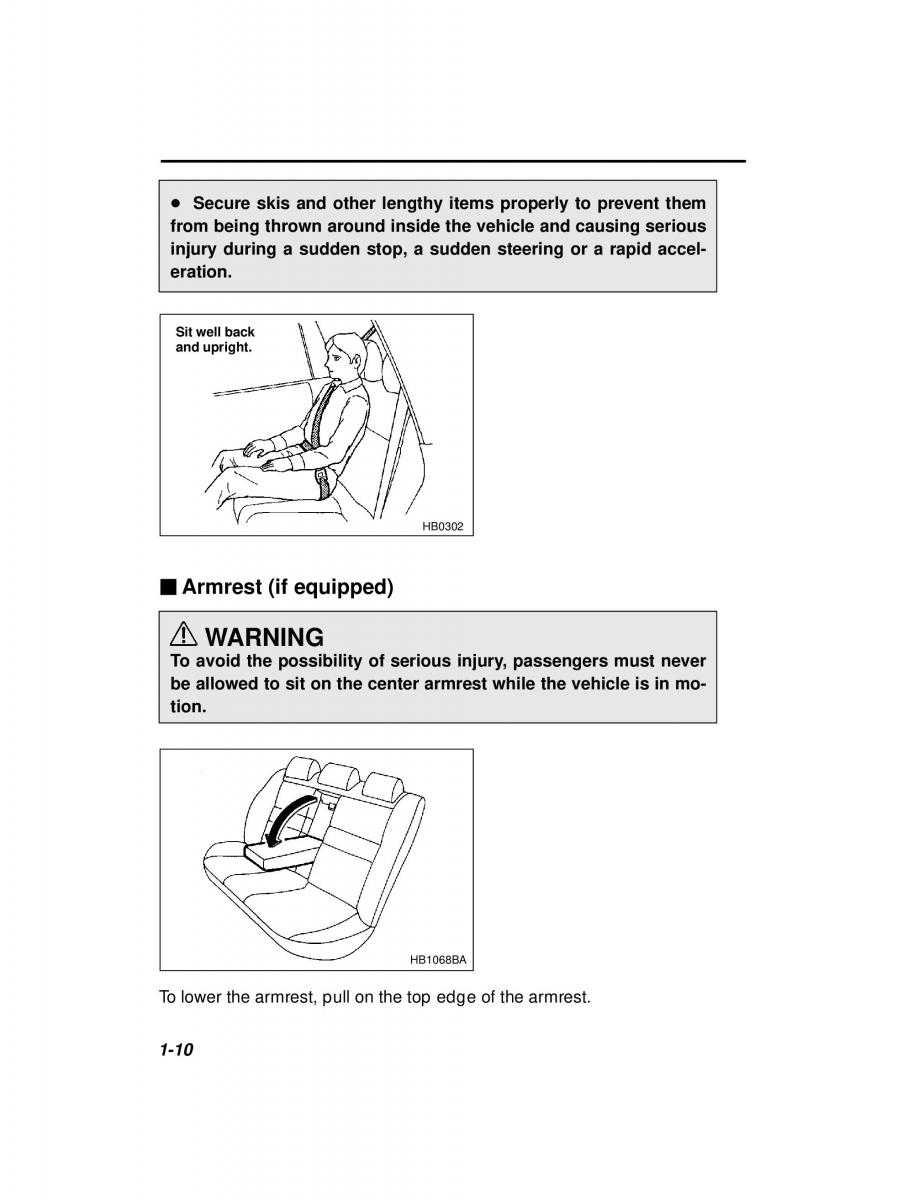 Subaru Outback Legacy owners manual / page 30