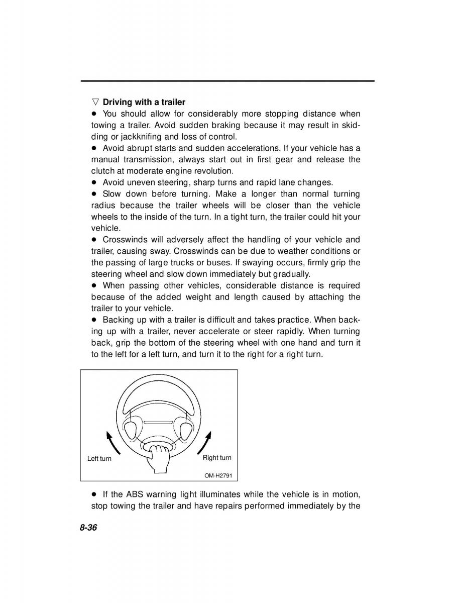 manual  Subaru Outback Legacy owners manual / page 302