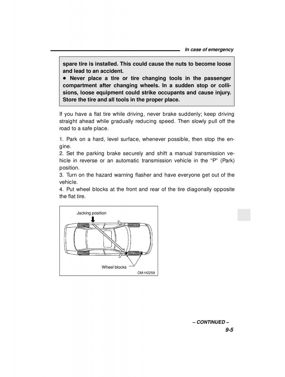 manual  Subaru Outback Legacy owners manual / page 309