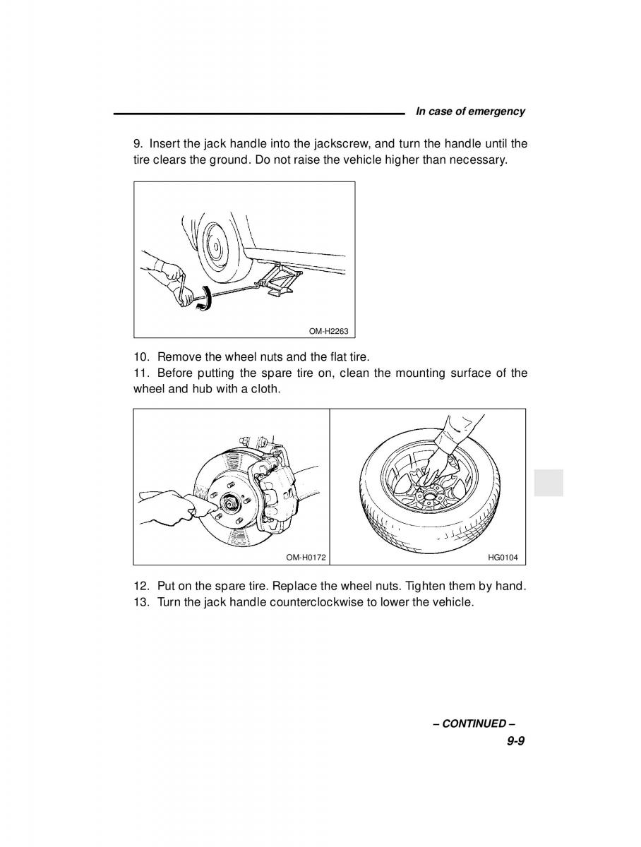 manual  Subaru Outback Legacy owners manual / page 313