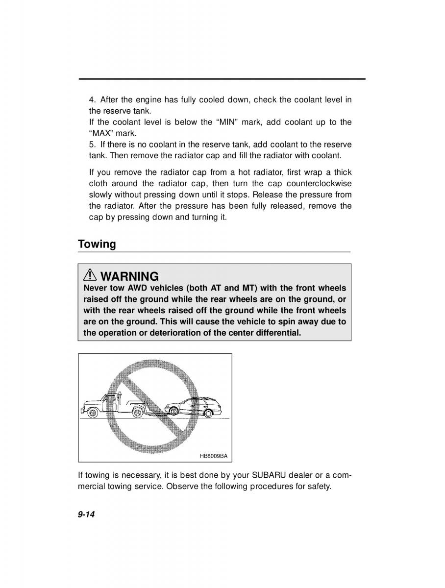 Subaru Outback Legacy owners manual / page 318