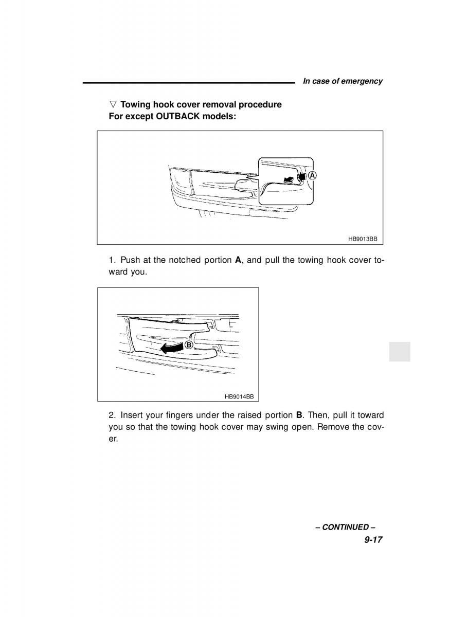 manual  Subaru Outback Legacy owners manual / page 321