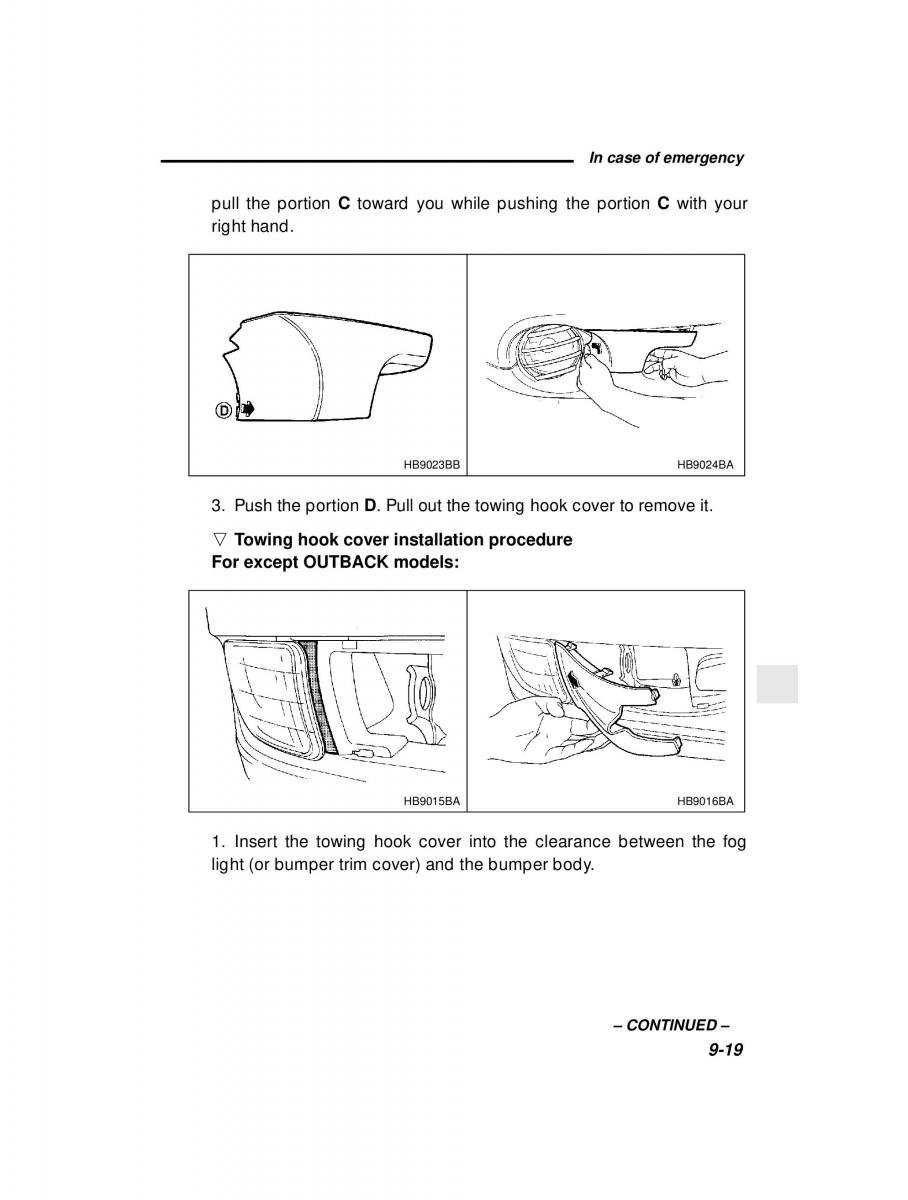 manual  Subaru Outback Legacy owners manual / page 323