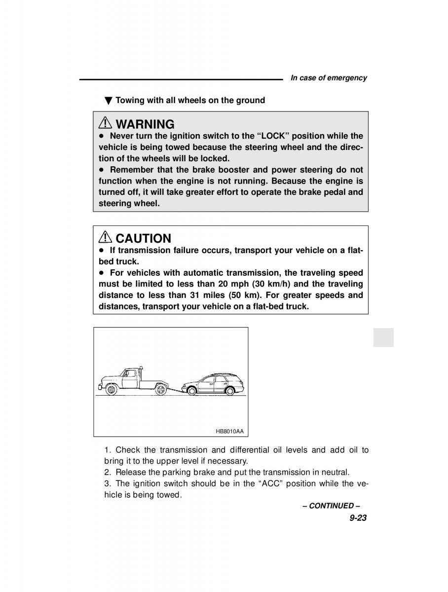 manual  Subaru Outback Legacy owners manual / page 327