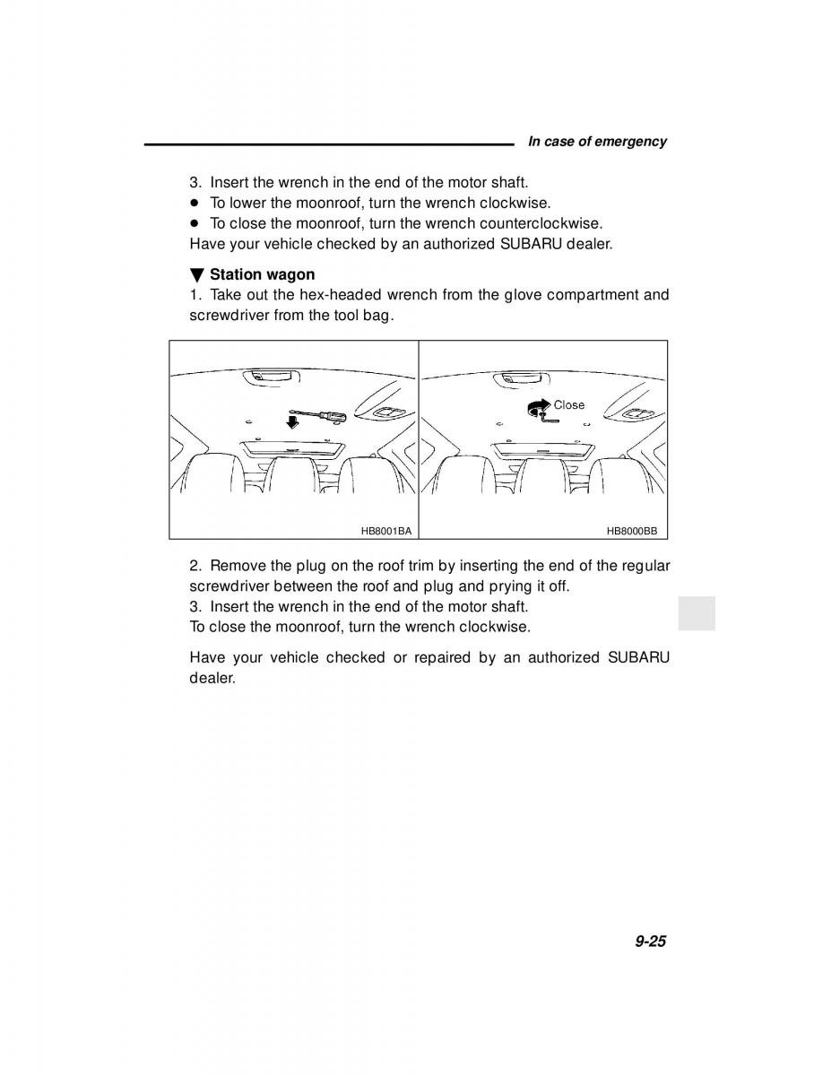 manual  Subaru Outback Legacy owners manual / page 329