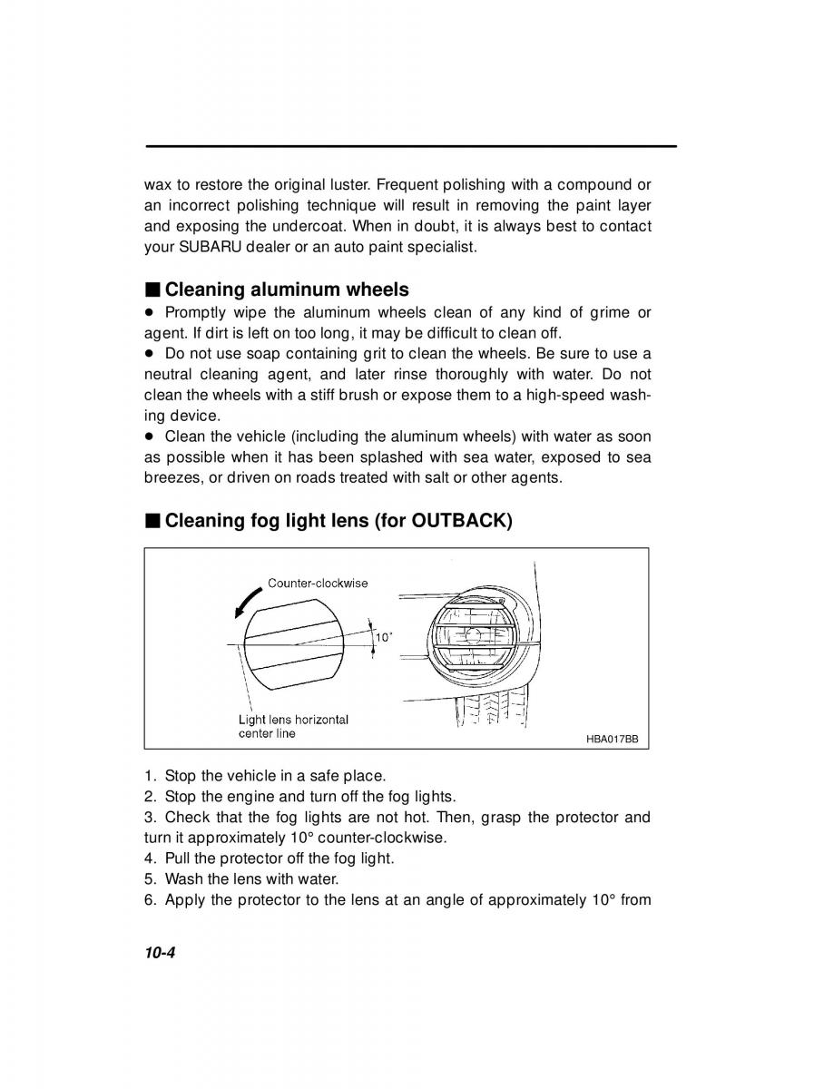 manual  Subaru Outback Legacy owners manual / page 335