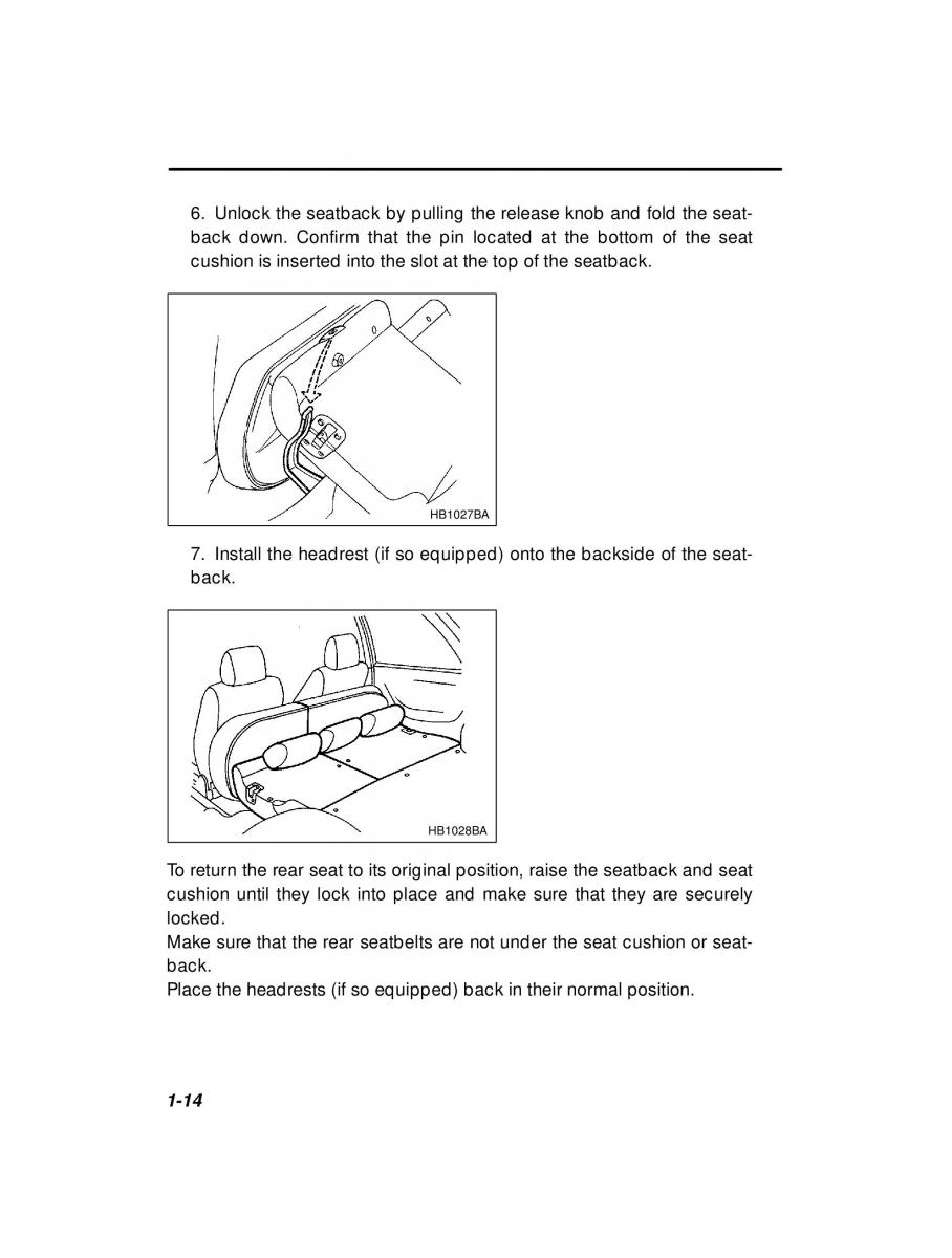 Subaru Outback Legacy owners manual / page 34