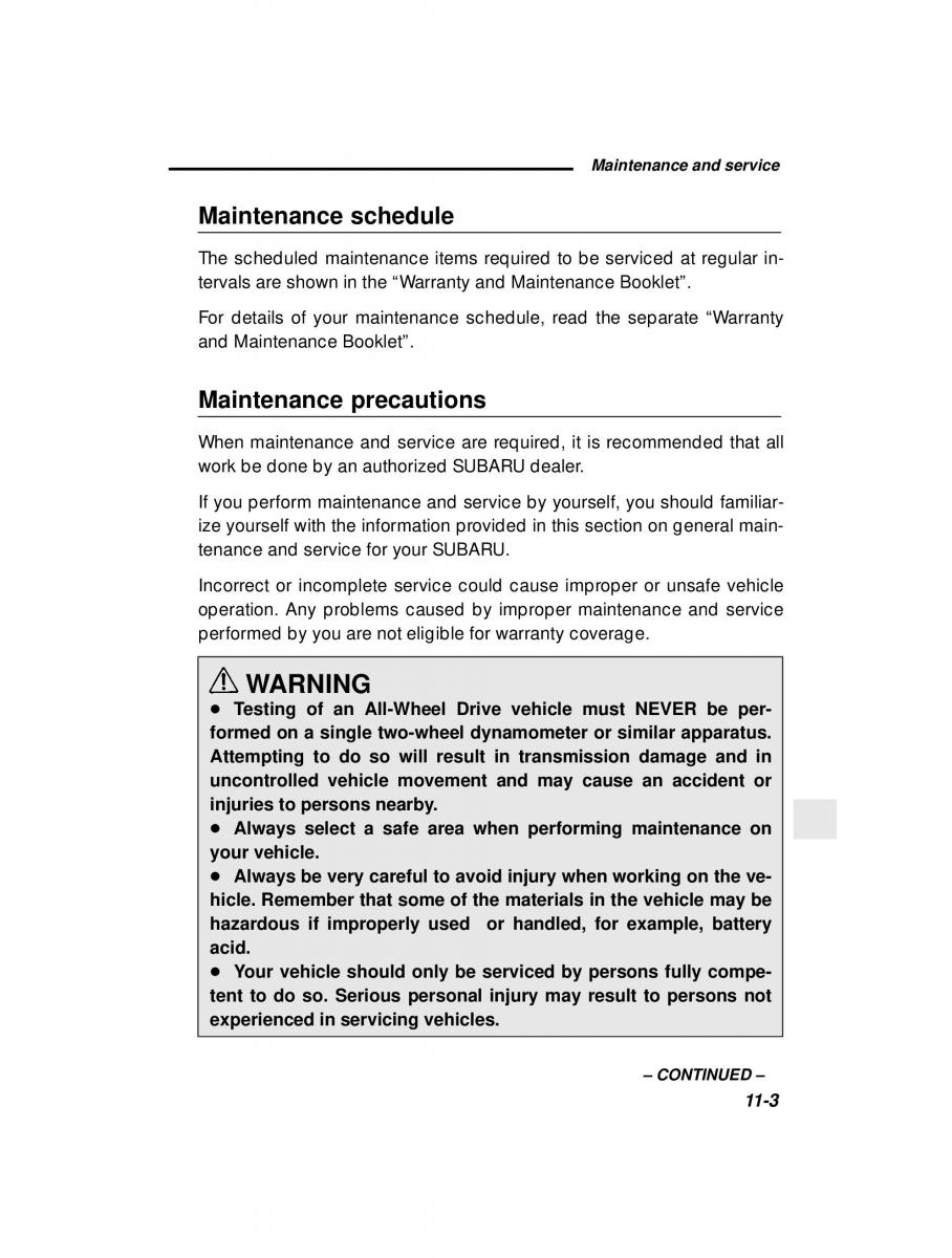 manual  Subaru Outback Legacy owners manual / page 342