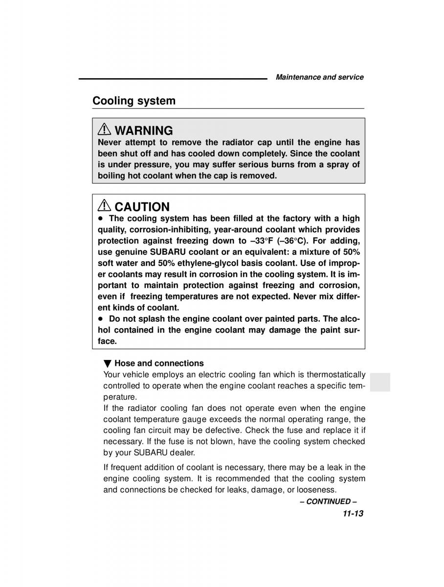 manual  Subaru Outback Legacy owners manual / page 352