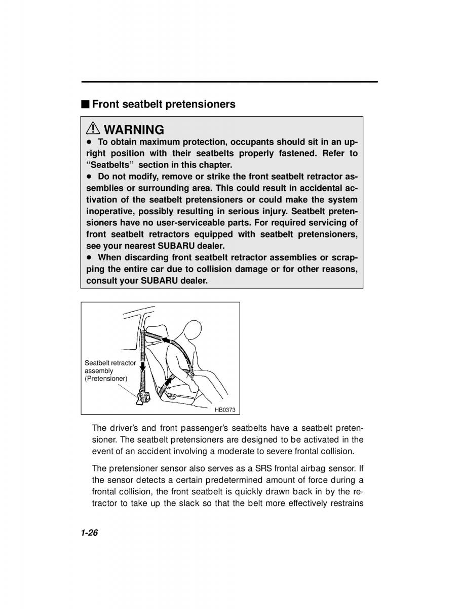 manual  Subaru Outback Legacy owners manual / page 46