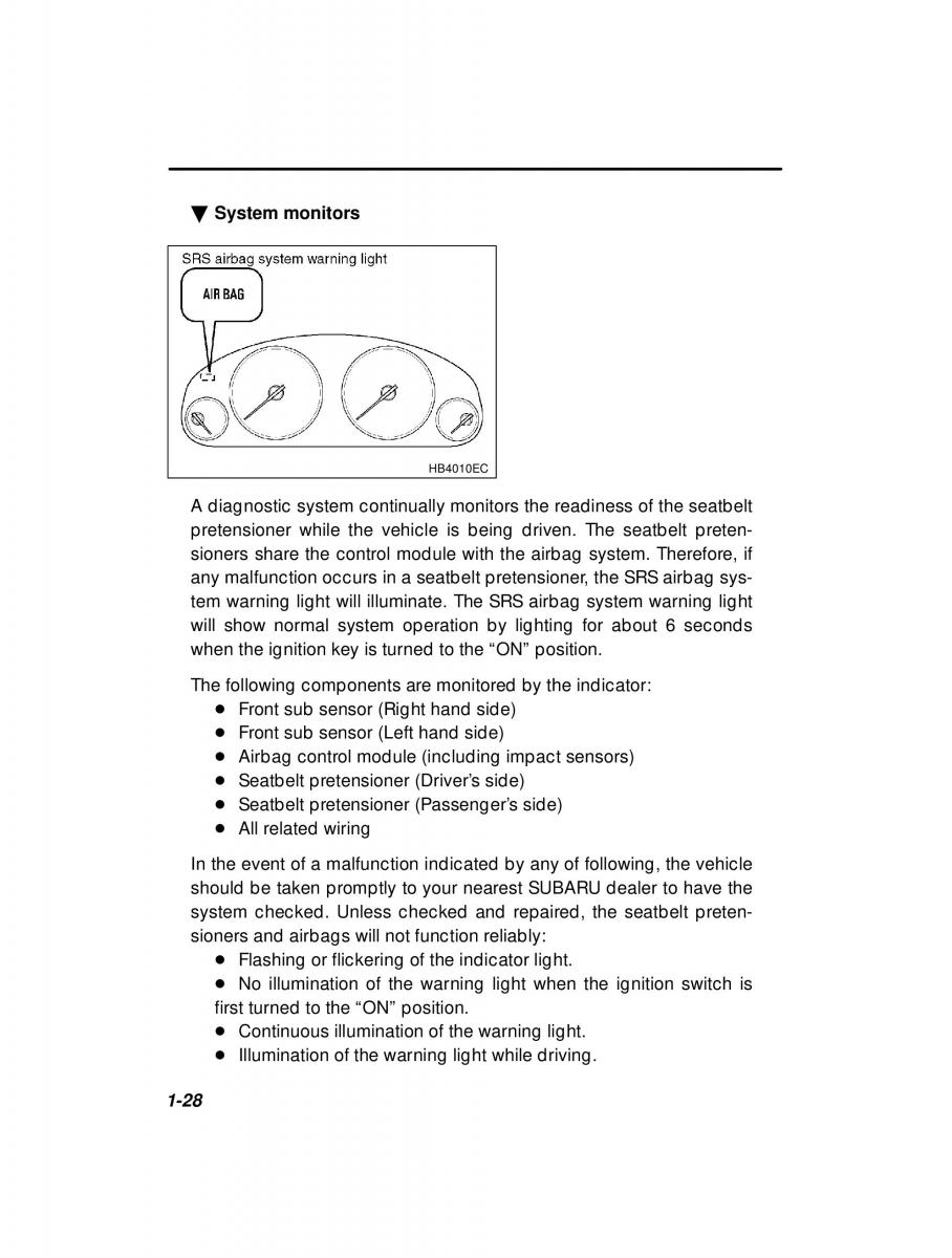 manual  Subaru Outback Legacy owners manual / page 48