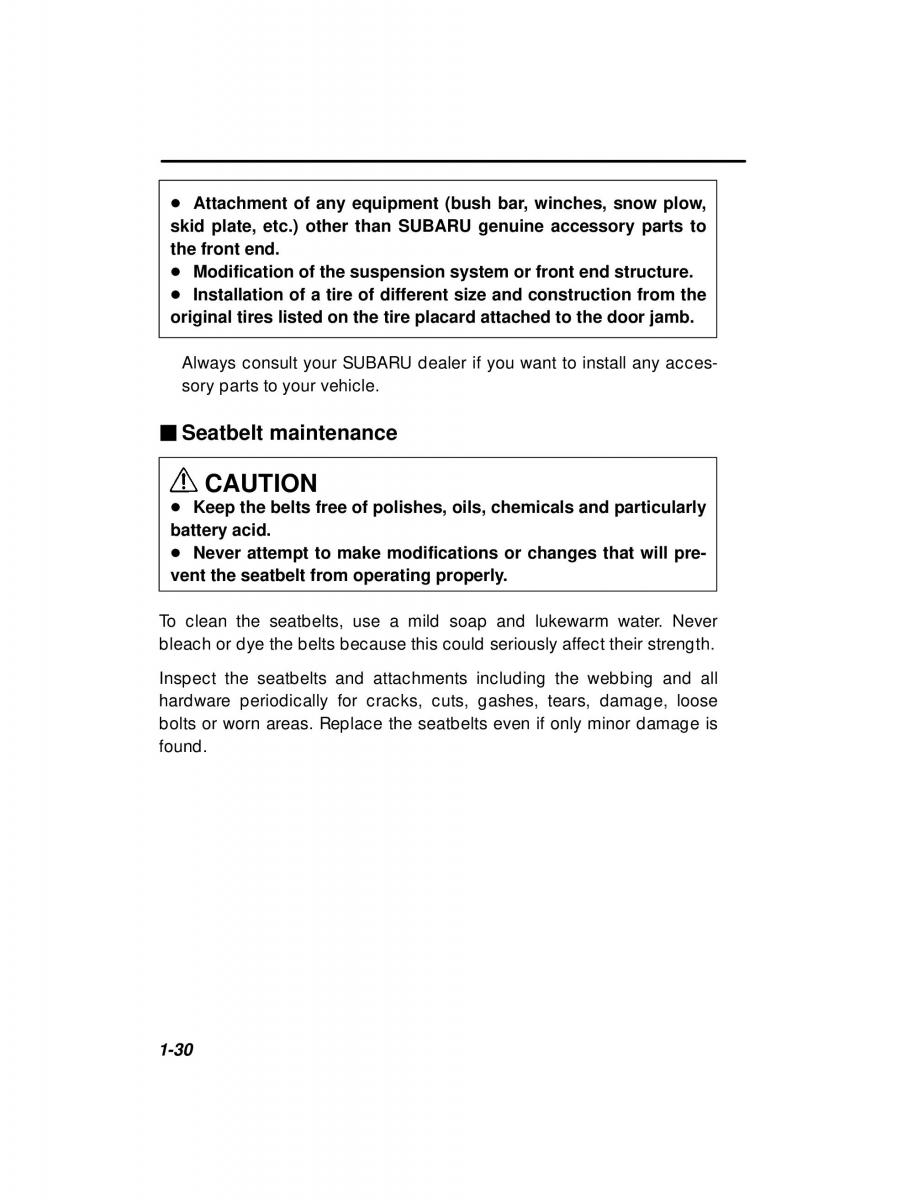 manual  Subaru Outback Legacy owners manual / page 50