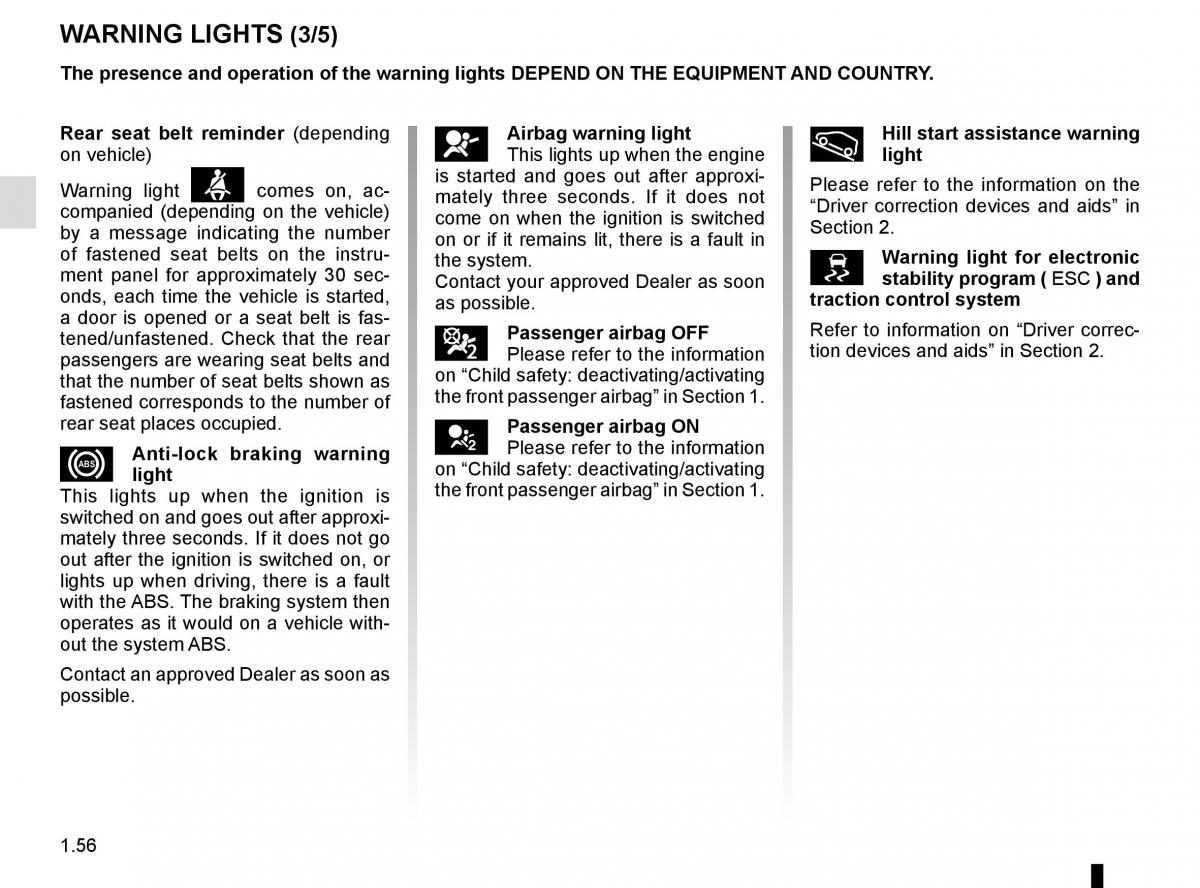 Renault Scenic III 3 owners manual / page 62