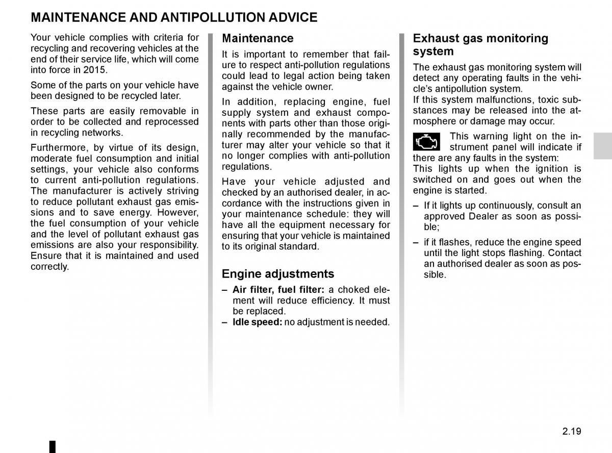 Renault Scenic III 3 owners manual / page 111