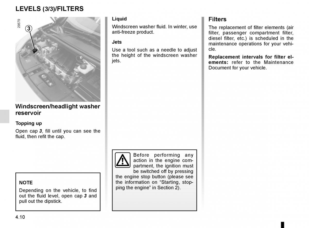 Renault Scenic III 3 owners manual / page 192