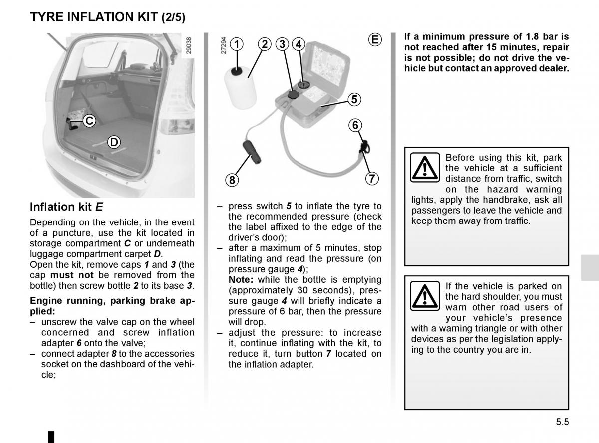 Renault Scenic III 3 owners manual / page 205