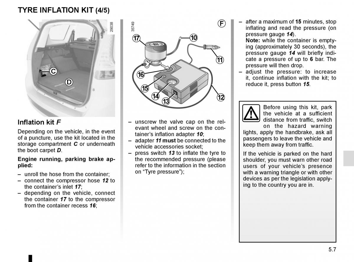 Renault Scenic III 3 owners manual / page 207