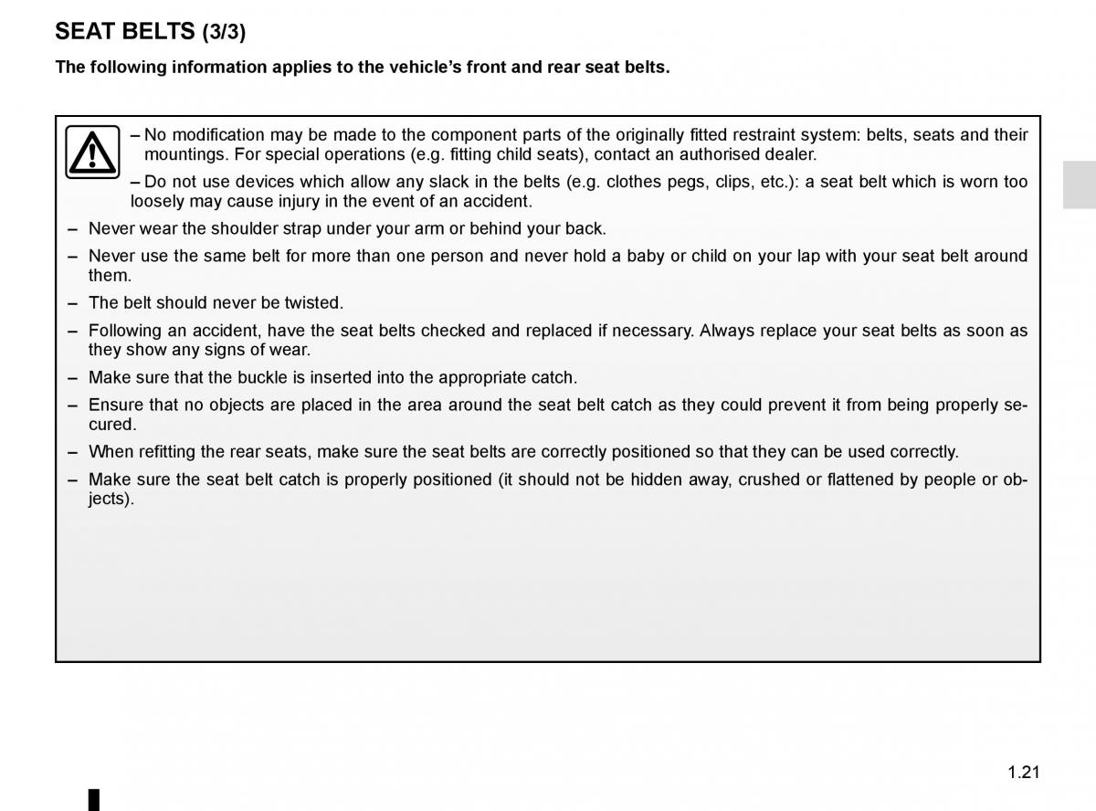 Renault Scenic III 3 owners manual / page 27