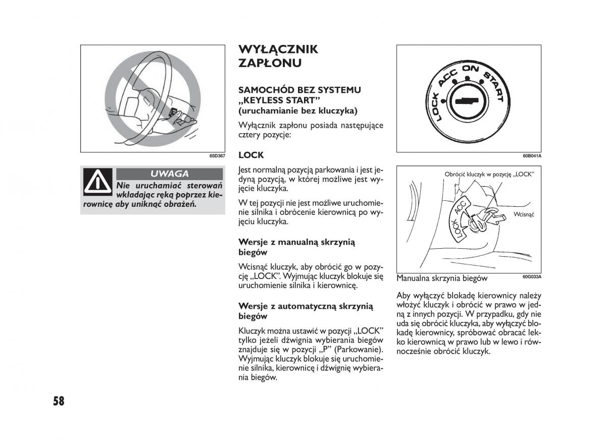 Fiat Sedici instrukcja obslugi / page 62