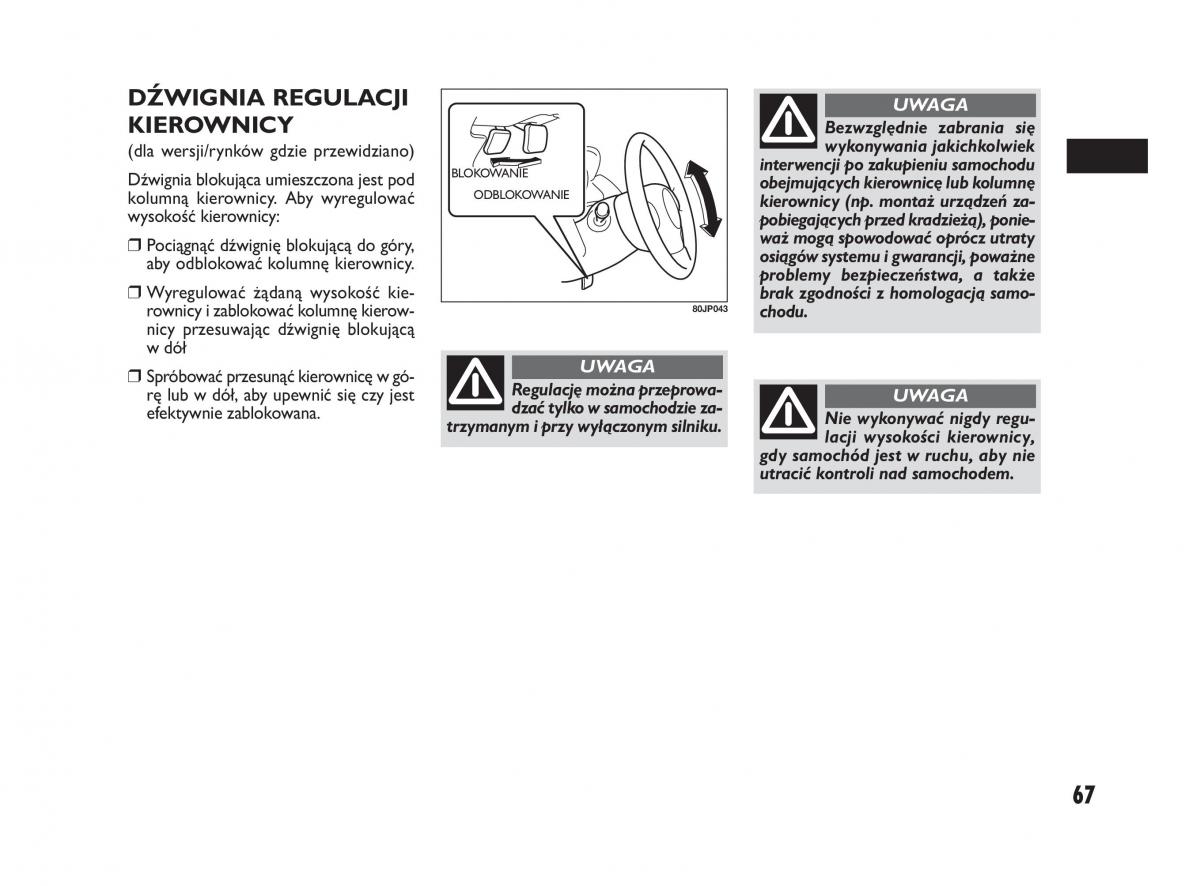 Fiat Sedici instrukcja obslugi / page 71