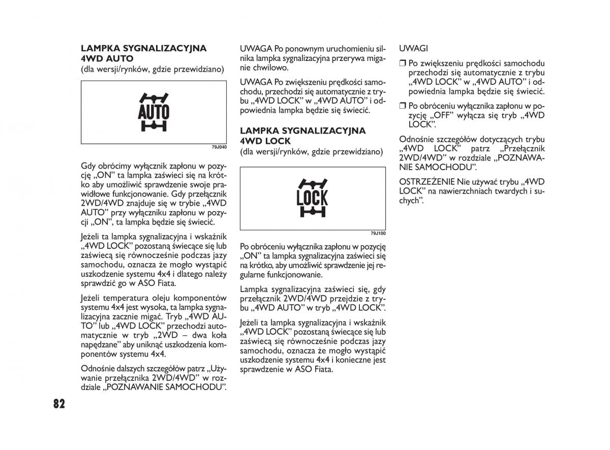 Fiat Sedici instrukcja obslugi / page 86