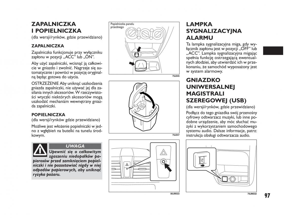 Fiat Sedici instrukcja obslugi / page 101