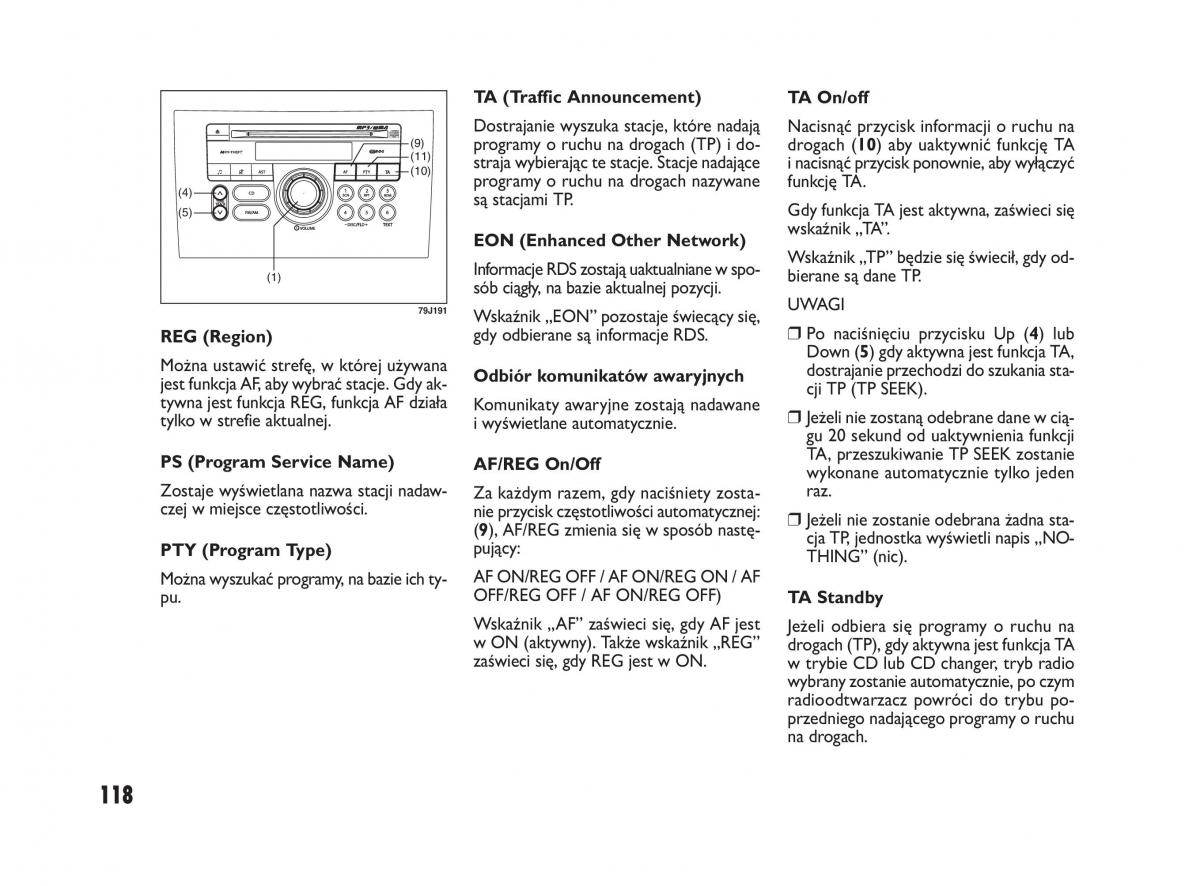 Fiat Sedici instrukcja obslugi / page 122