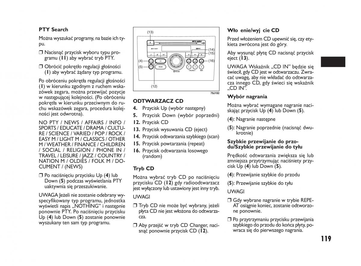 Fiat Sedici instrukcja obslugi / page 123