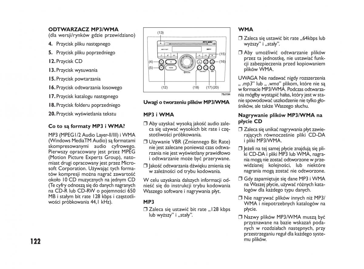 Fiat Sedici instrukcja obslugi / page 126