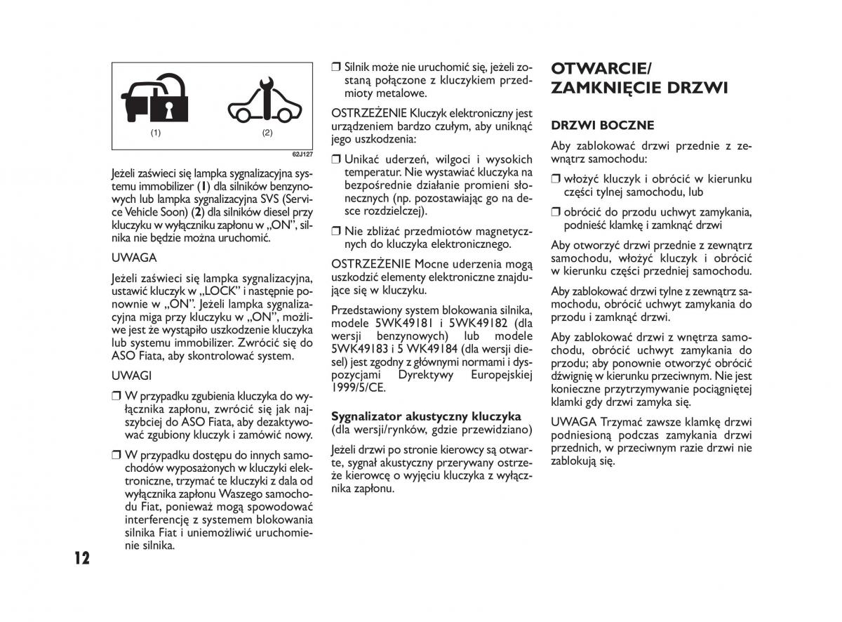 Fiat Sedici instrukcja obslugi / page 16