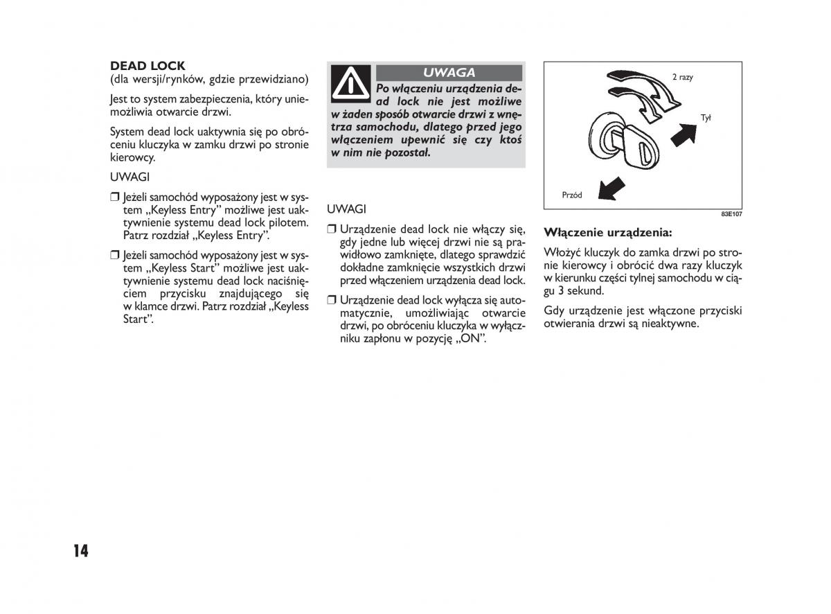 Fiat Sedici instrukcja obslugi / page 18