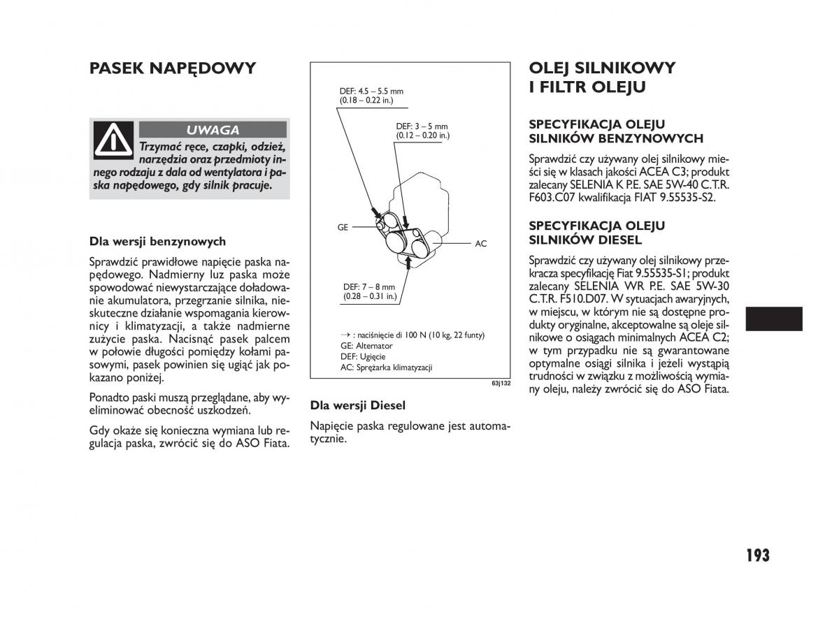 Fiat Sedici instrukcja obslugi / page 197