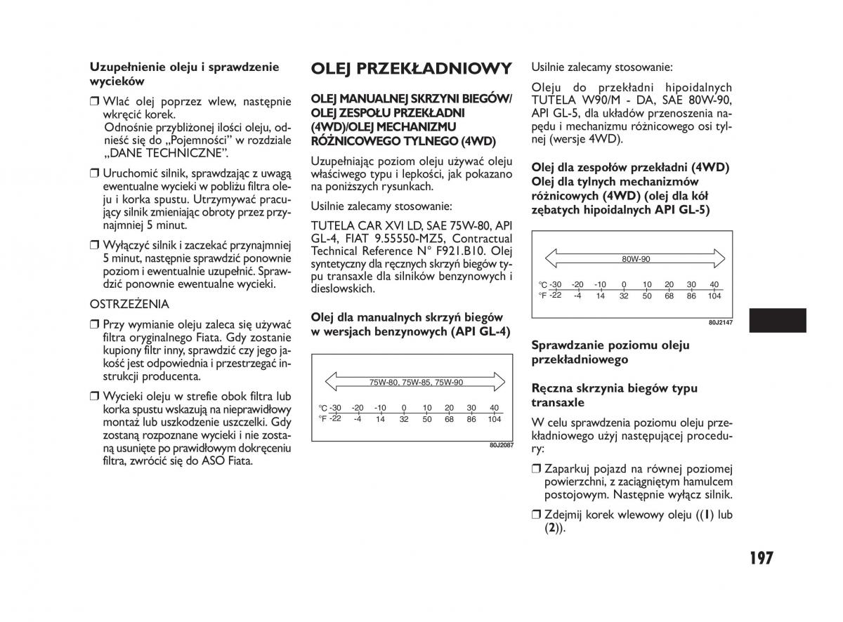 Fiat Sedici instrukcja obslugi / page 201