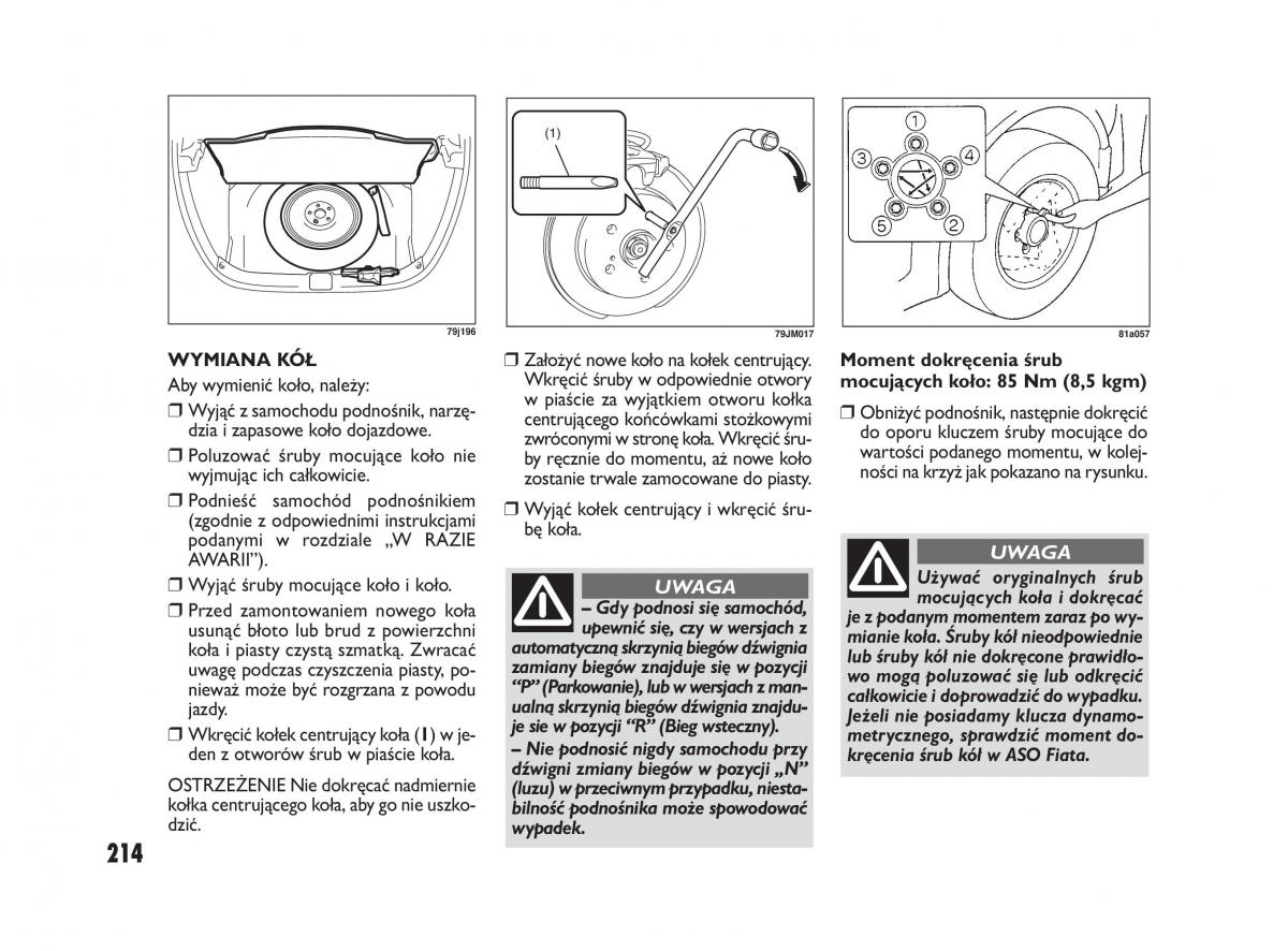 Fiat Sedici instrukcja obslugi / page 218