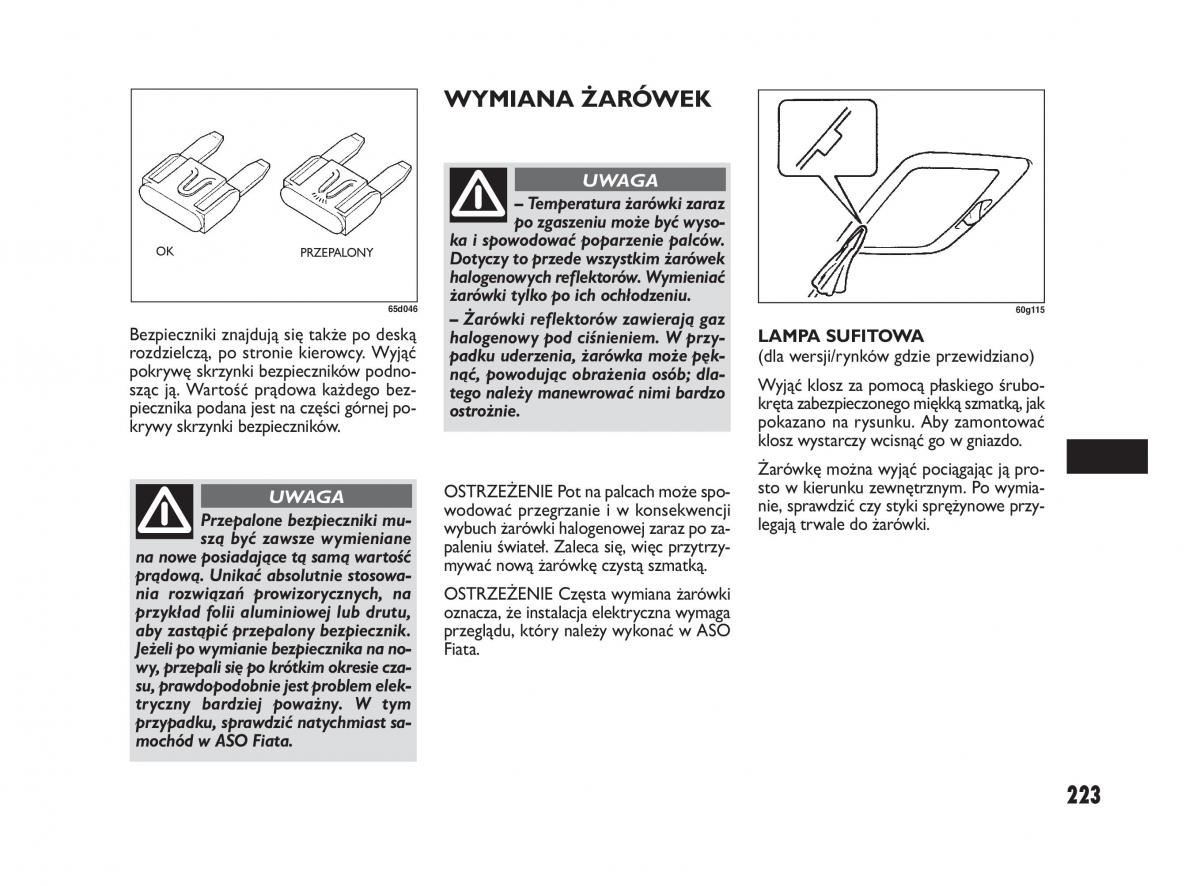 Fiat Sedici instrukcja obslugi / page 227