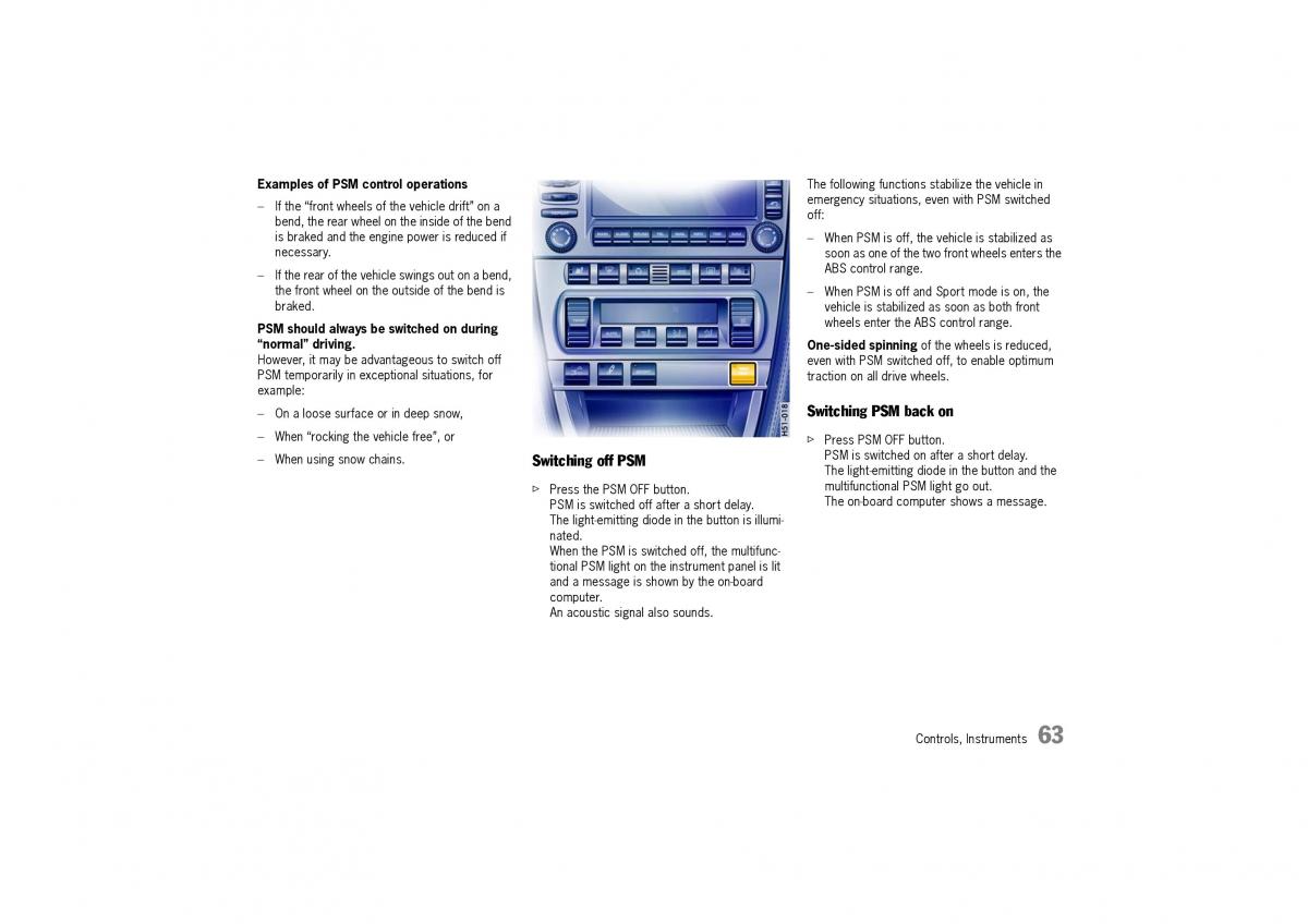 Porsche Cayman owners manual / page 63