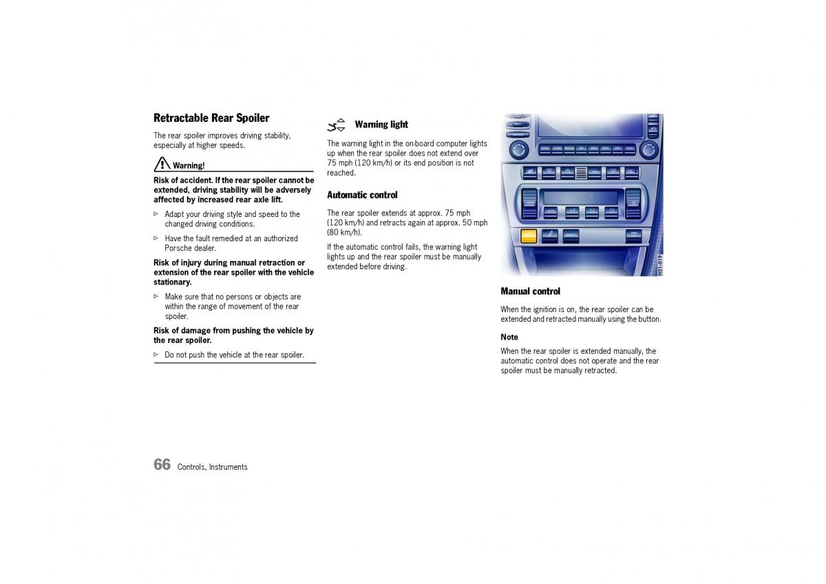 Porsche Cayman owners manual / page 66