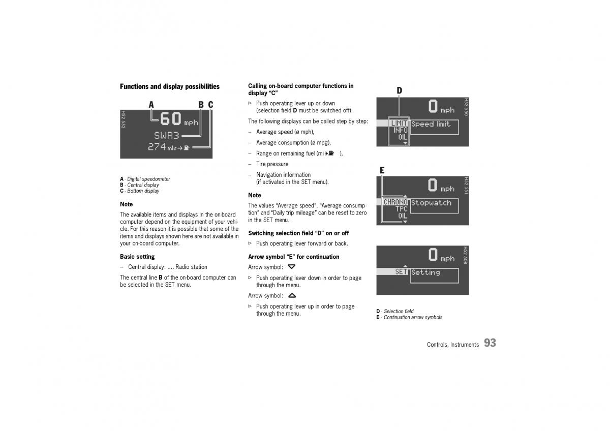 Porsche Cayman owners manual / page 93