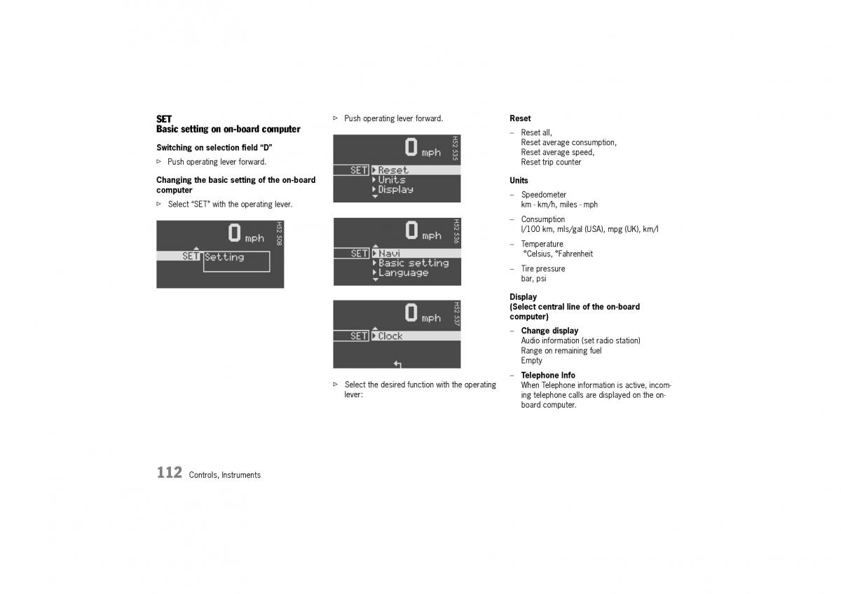 Porsche Cayman owners manual / page 112