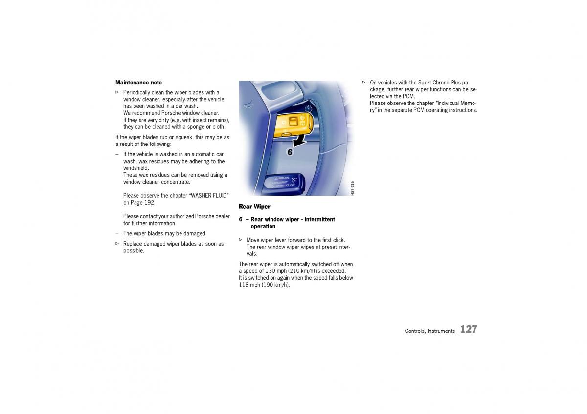 Porsche Cayman owners manual / page 127