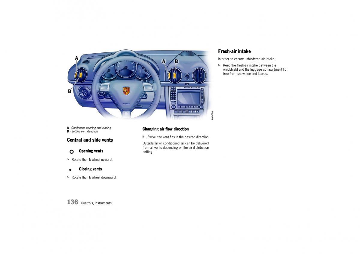 Porsche Cayman owners manual / page 136