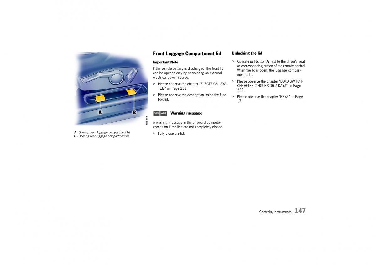 Porsche Cayman owners manual / page 147