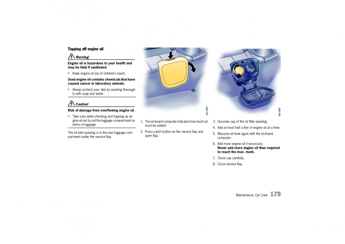 Porsche Cayman owners manual / page 179